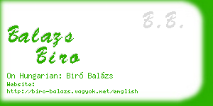 balazs biro business card